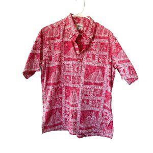 Reyn Spooner Lahaina Sailor Mens Hawaiian Shirt Vintage Red Large